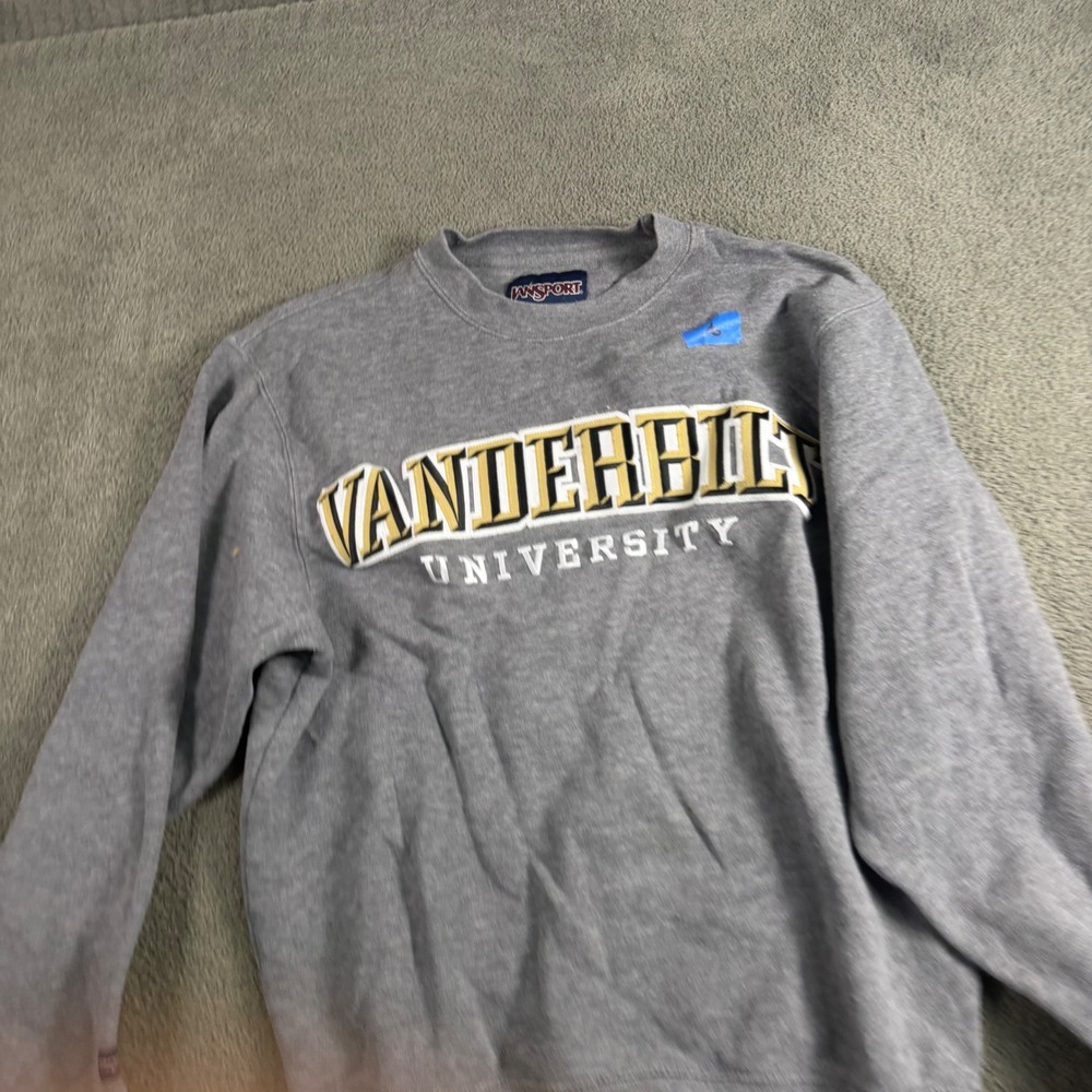 Jansport Vanderbilt University Sweatshirt Gray Crewneck Embroidered Small